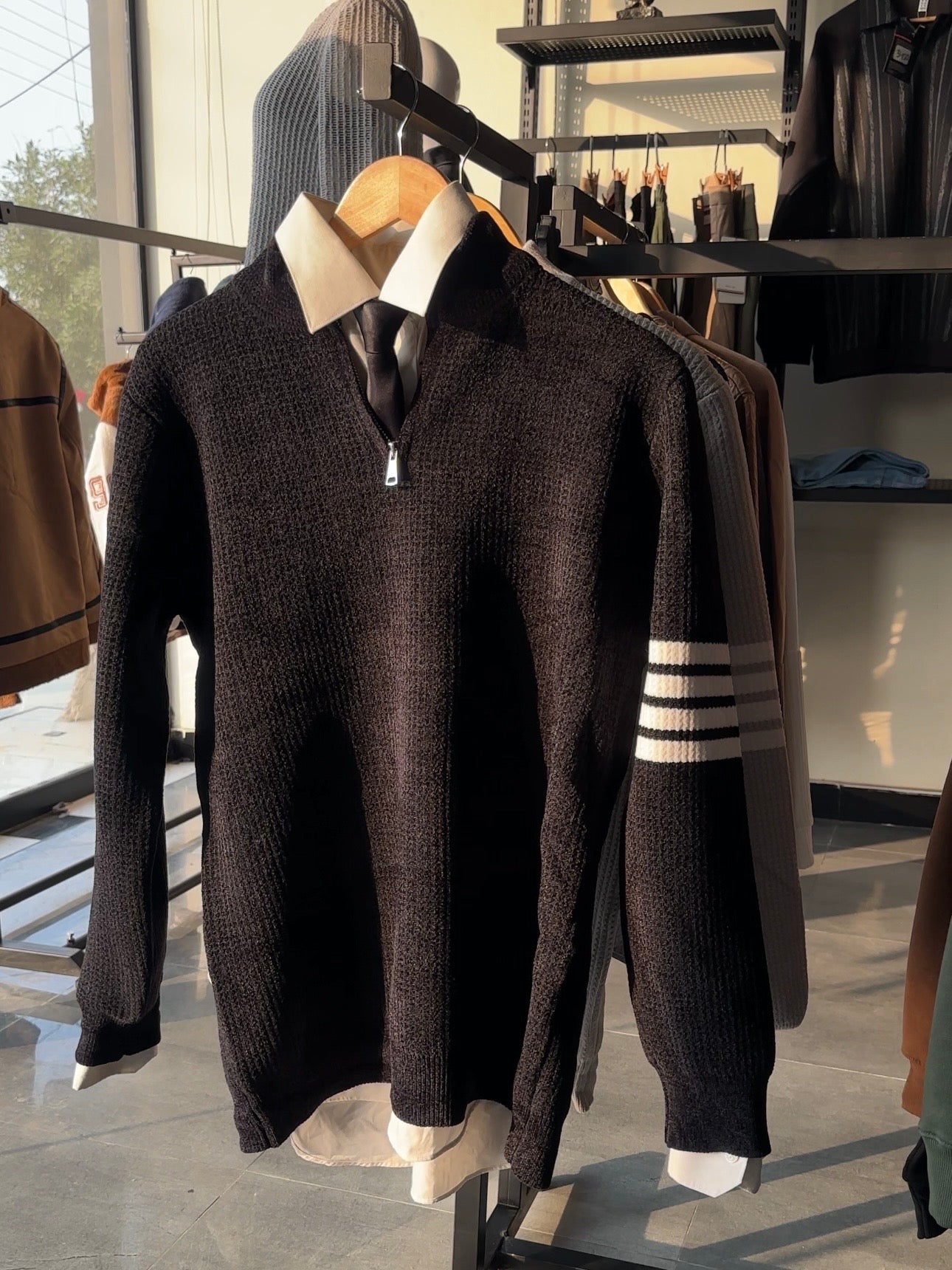 Vintage Luxe Zip Sweater