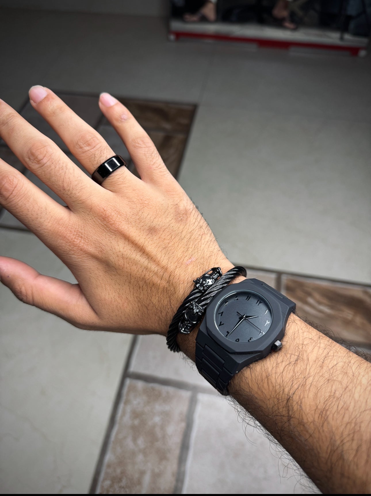 Arabic Aura With dragon bracelet, snake chain and black aura ring