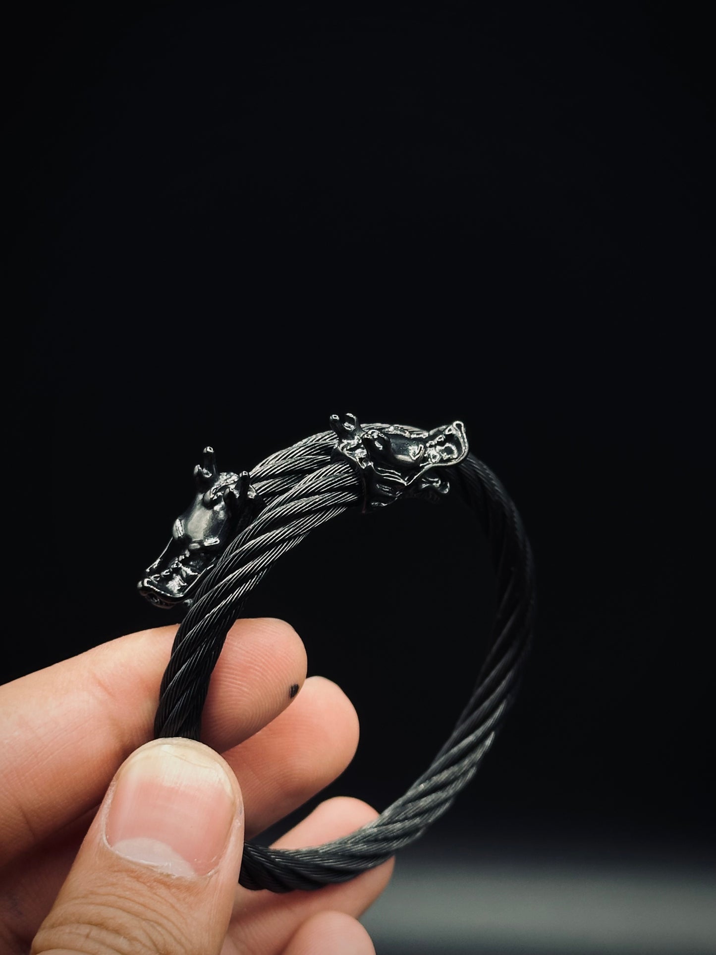 Arabic Aura With dragon bracelet, snake chain and black aura ring