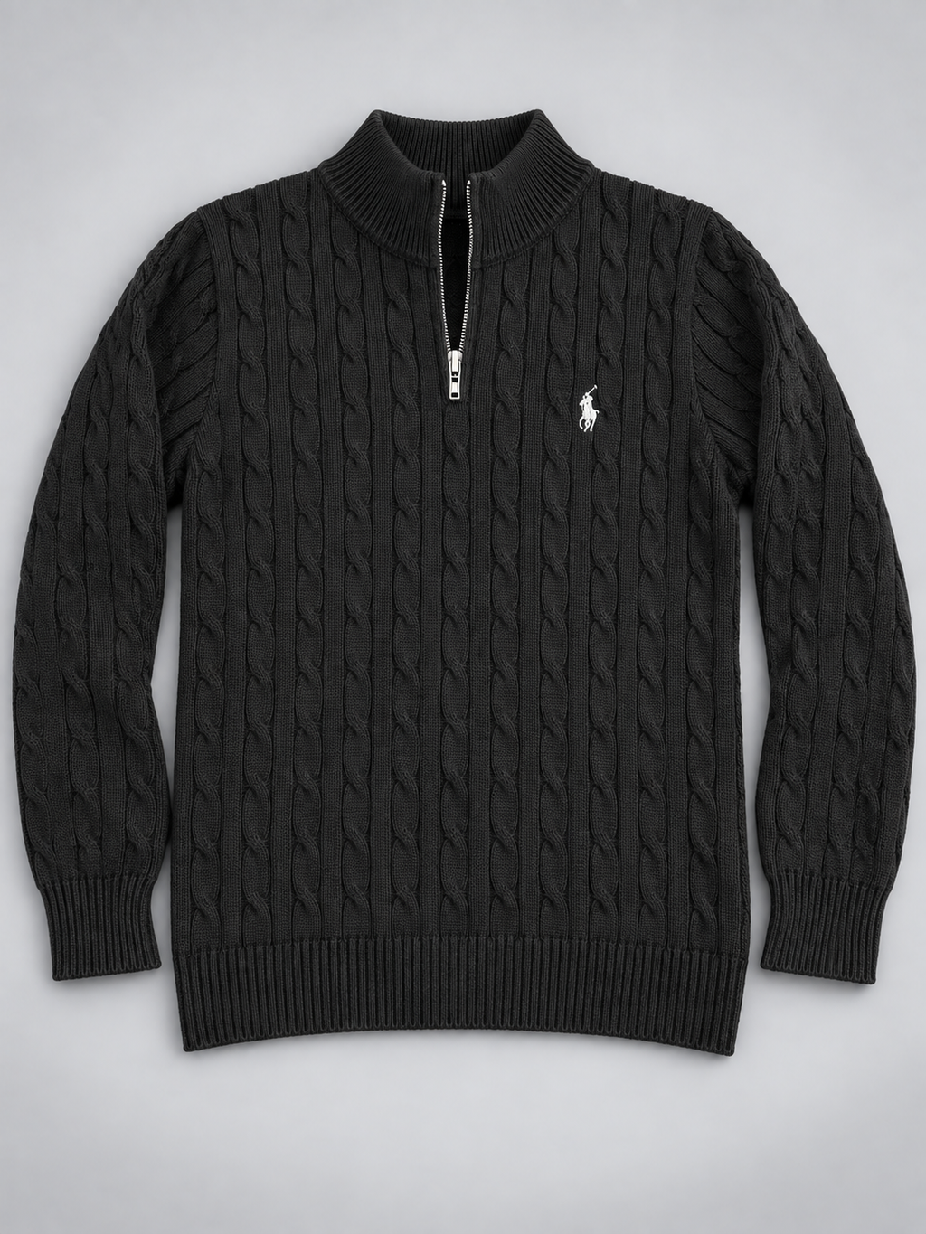 Knitted Quarter Zip Sweater
