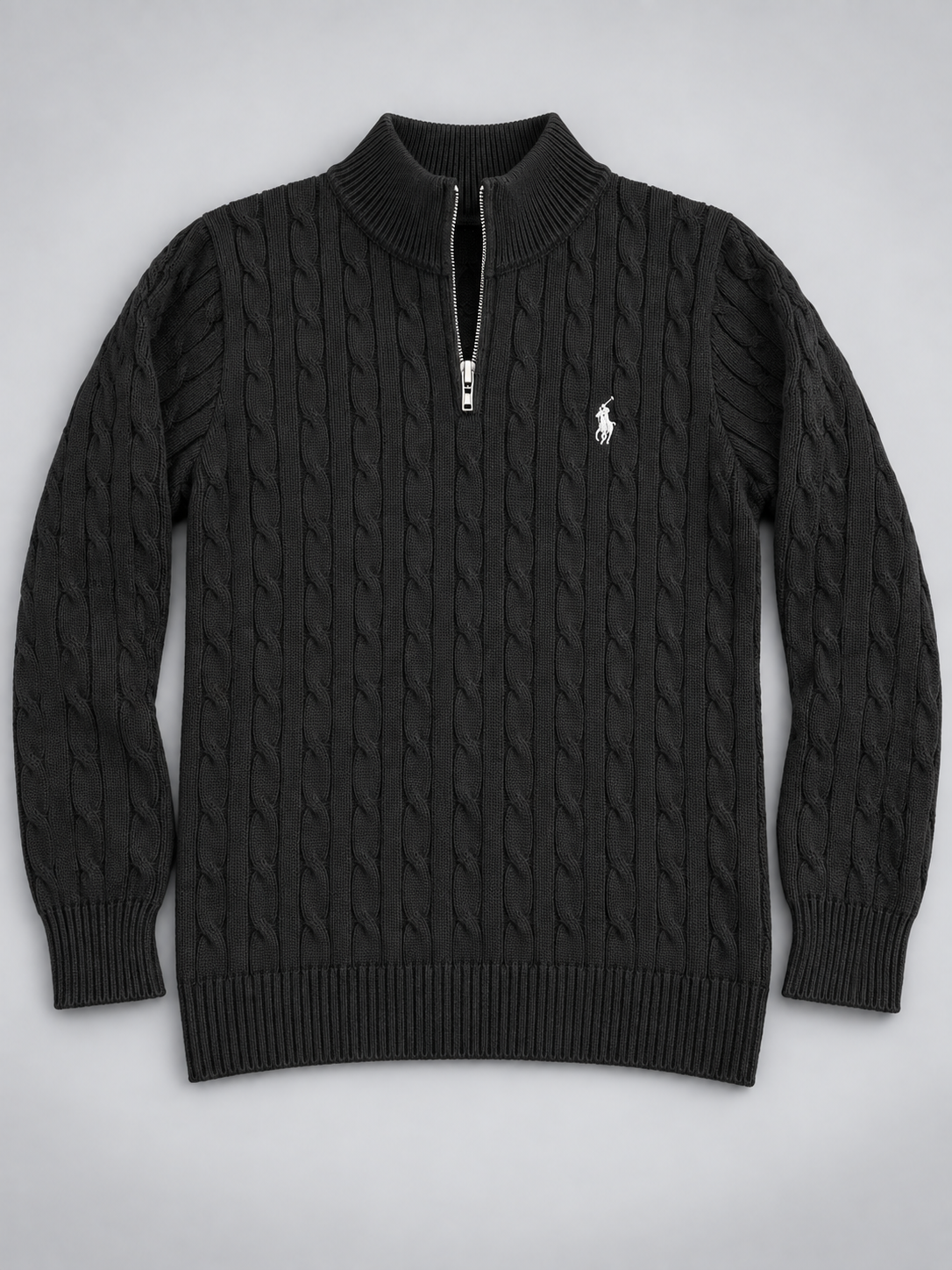 Knitted Quarter Zip Sweater