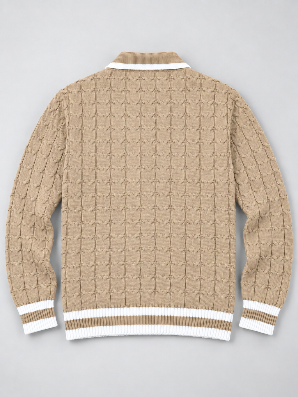 Knitted Jacquard Polo Sweater