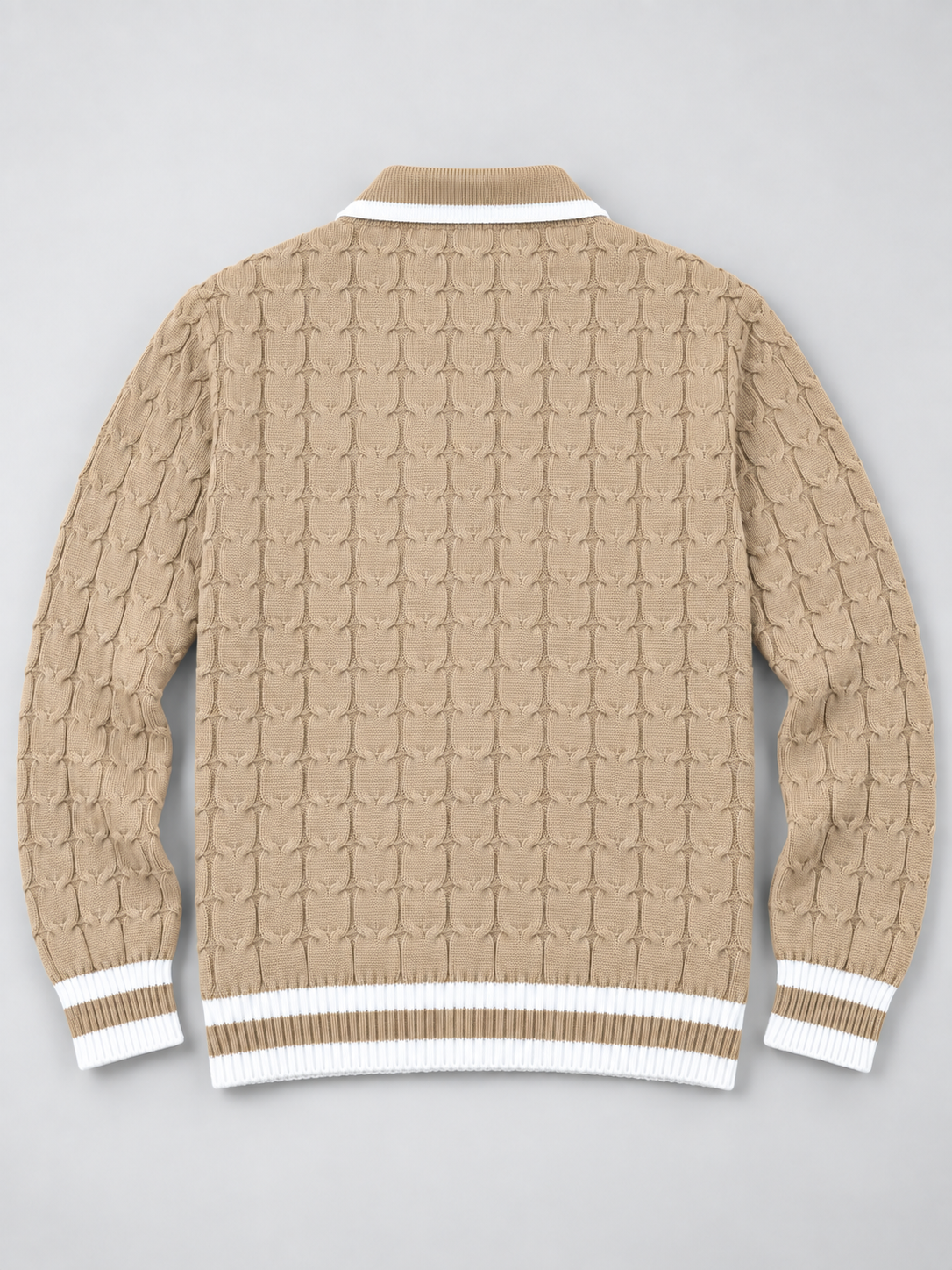 Knitted Jacquard Polo Sweater
