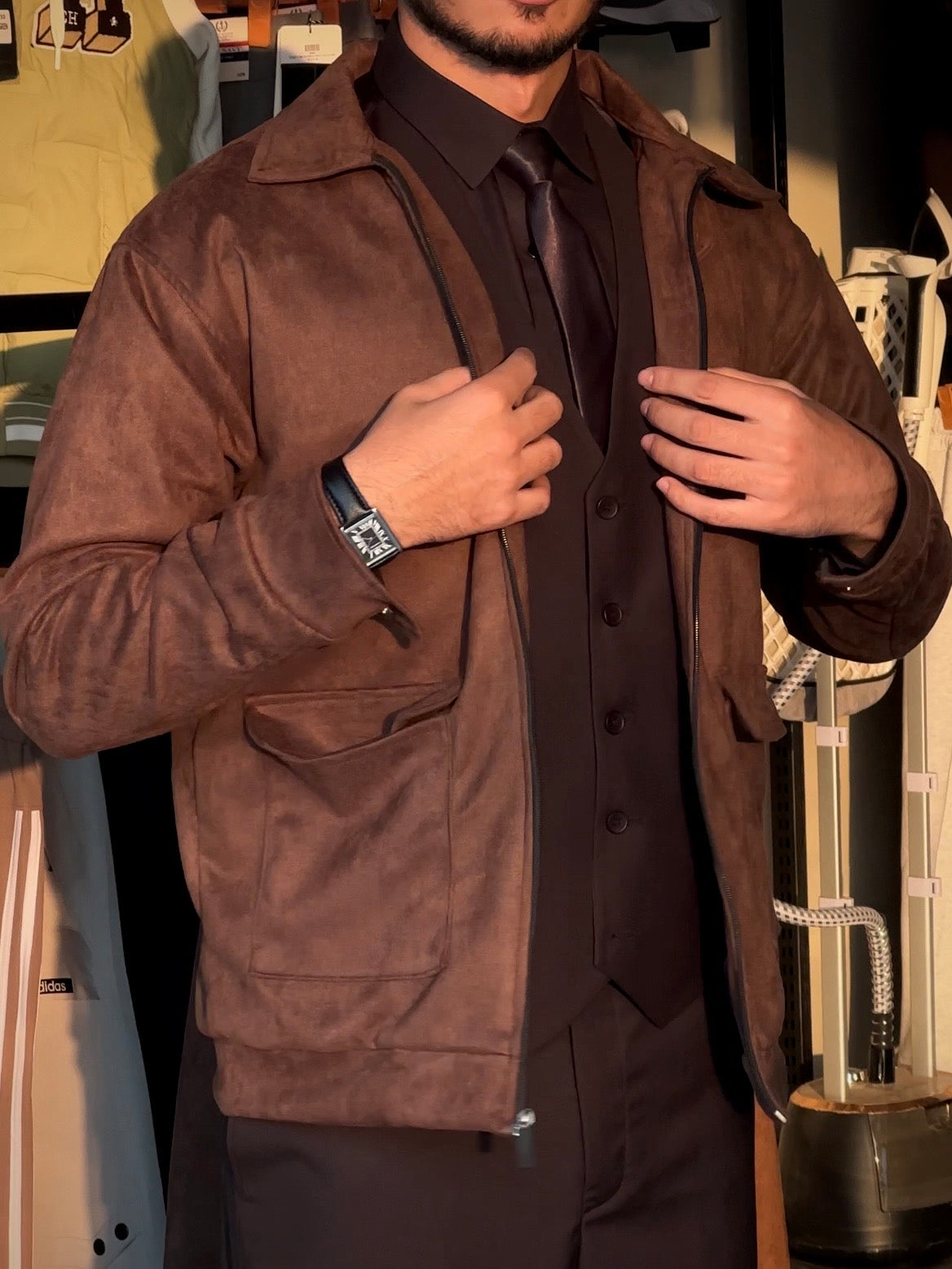 DN suede classic shacket