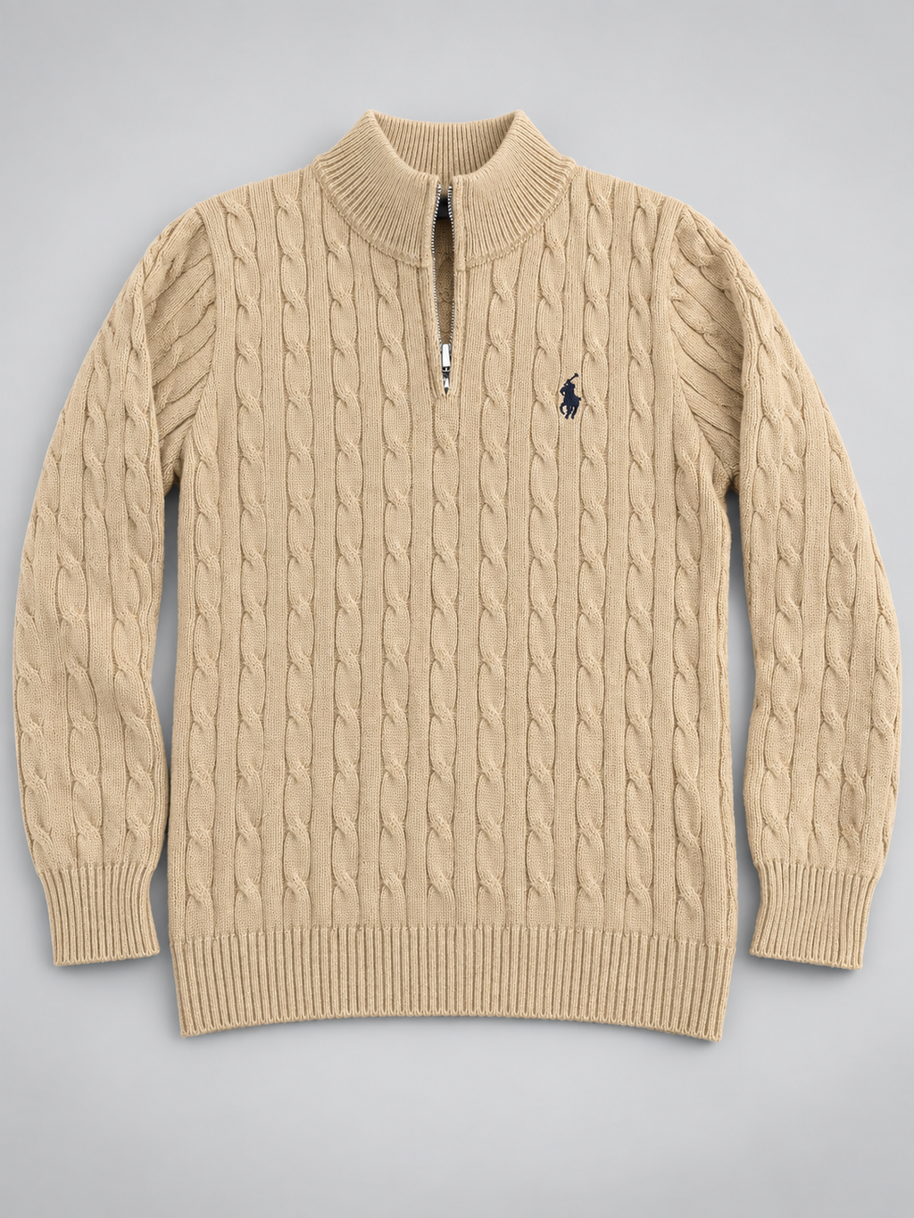 Knitted Quarter Zip Sweater