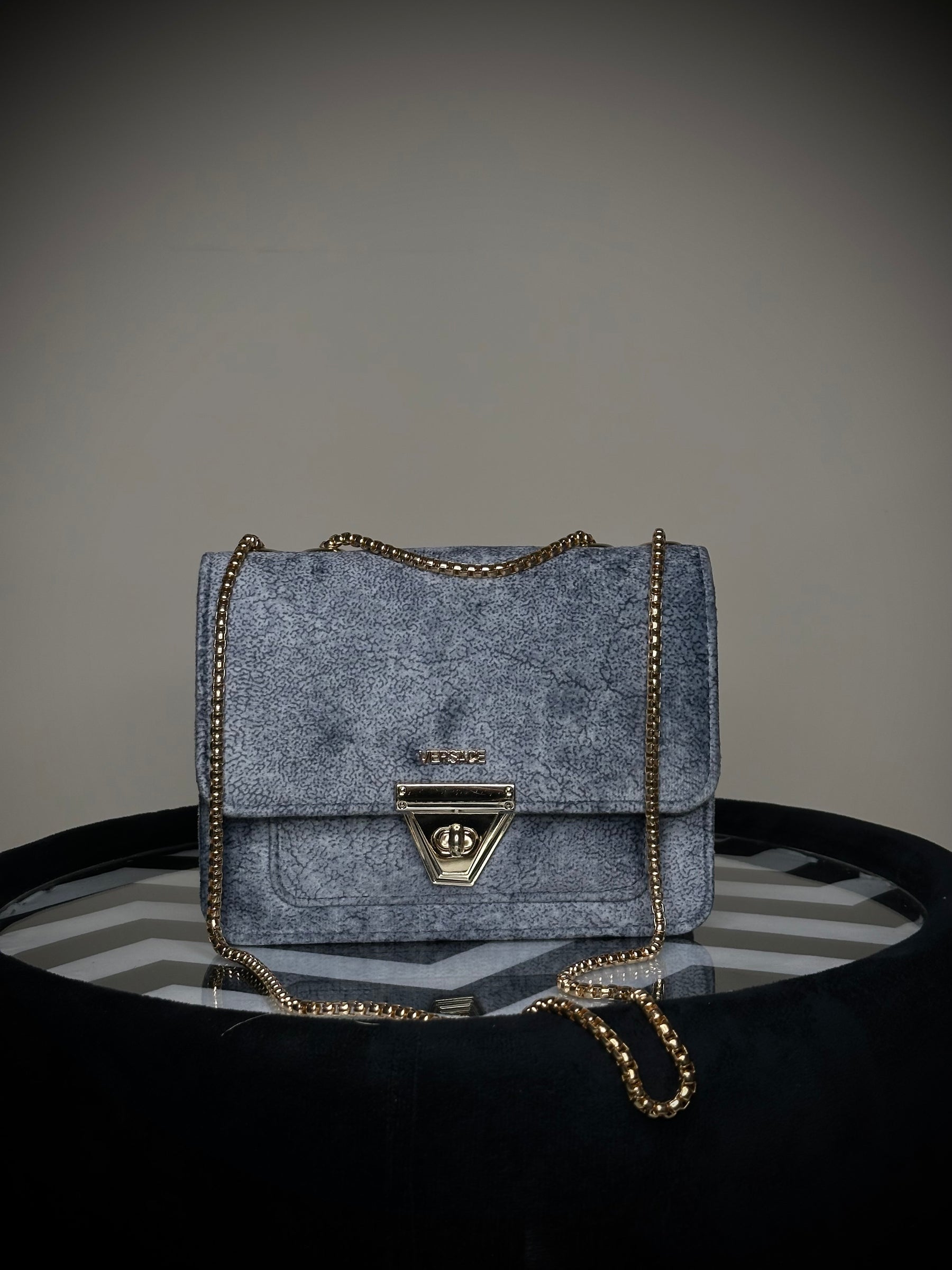 Versace Velvet Satchel Bag