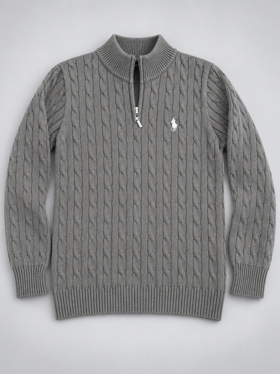 Knitted Quarter Zip Sweater
