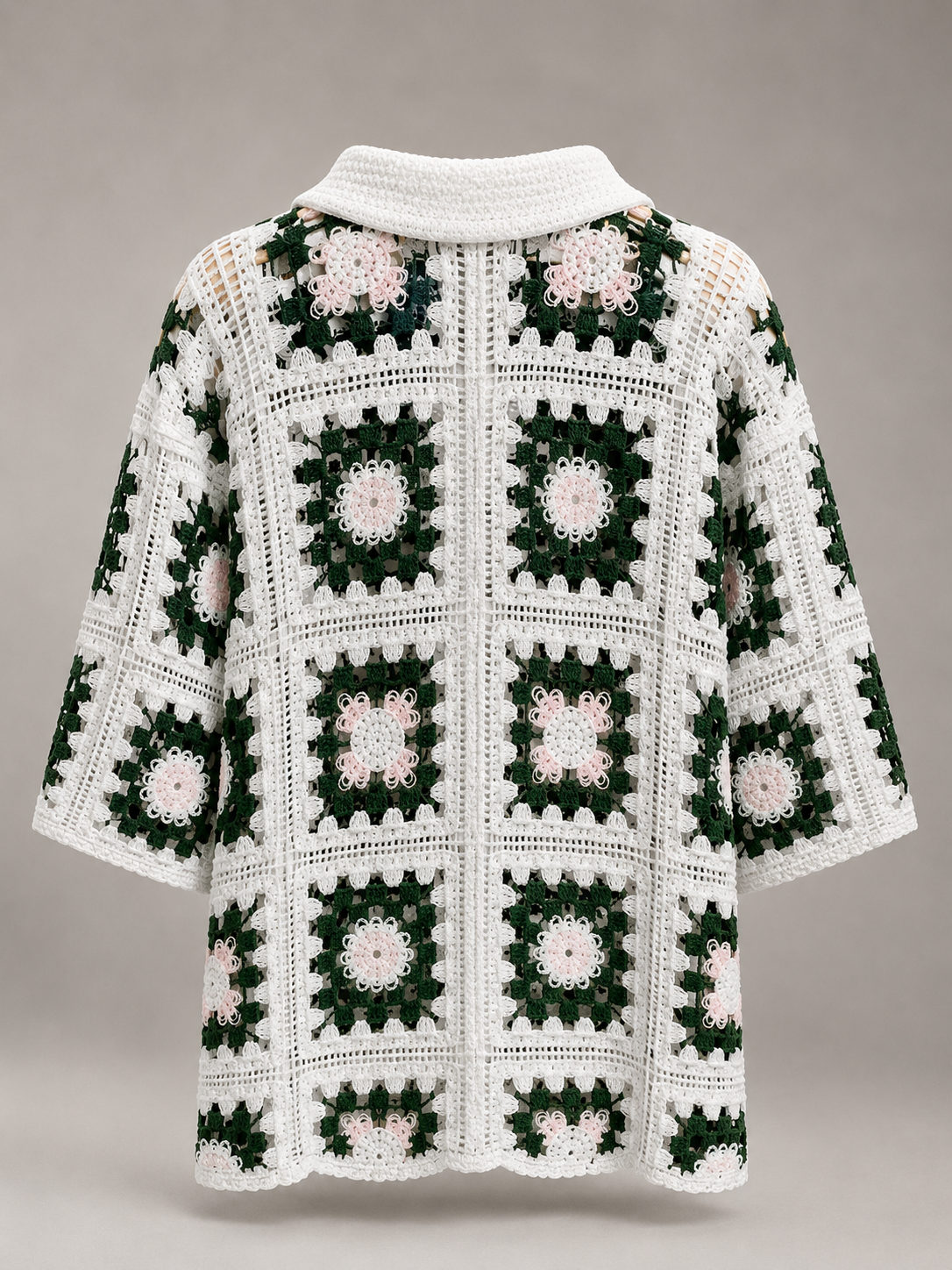 Floral Crochet Button-Up Shirt