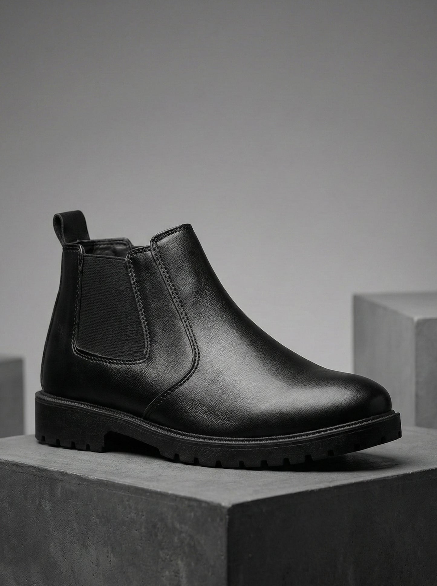 Leather Chunky Chelsea Boots
