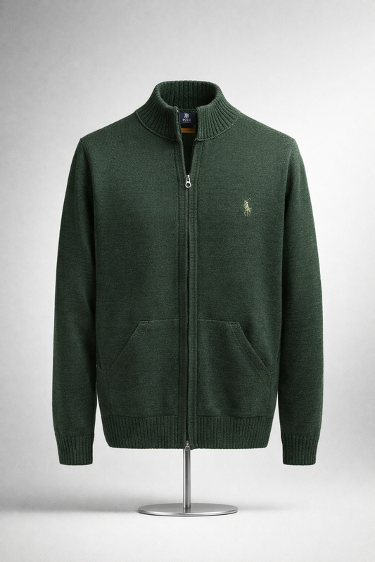 Polo Cardigan Zipper