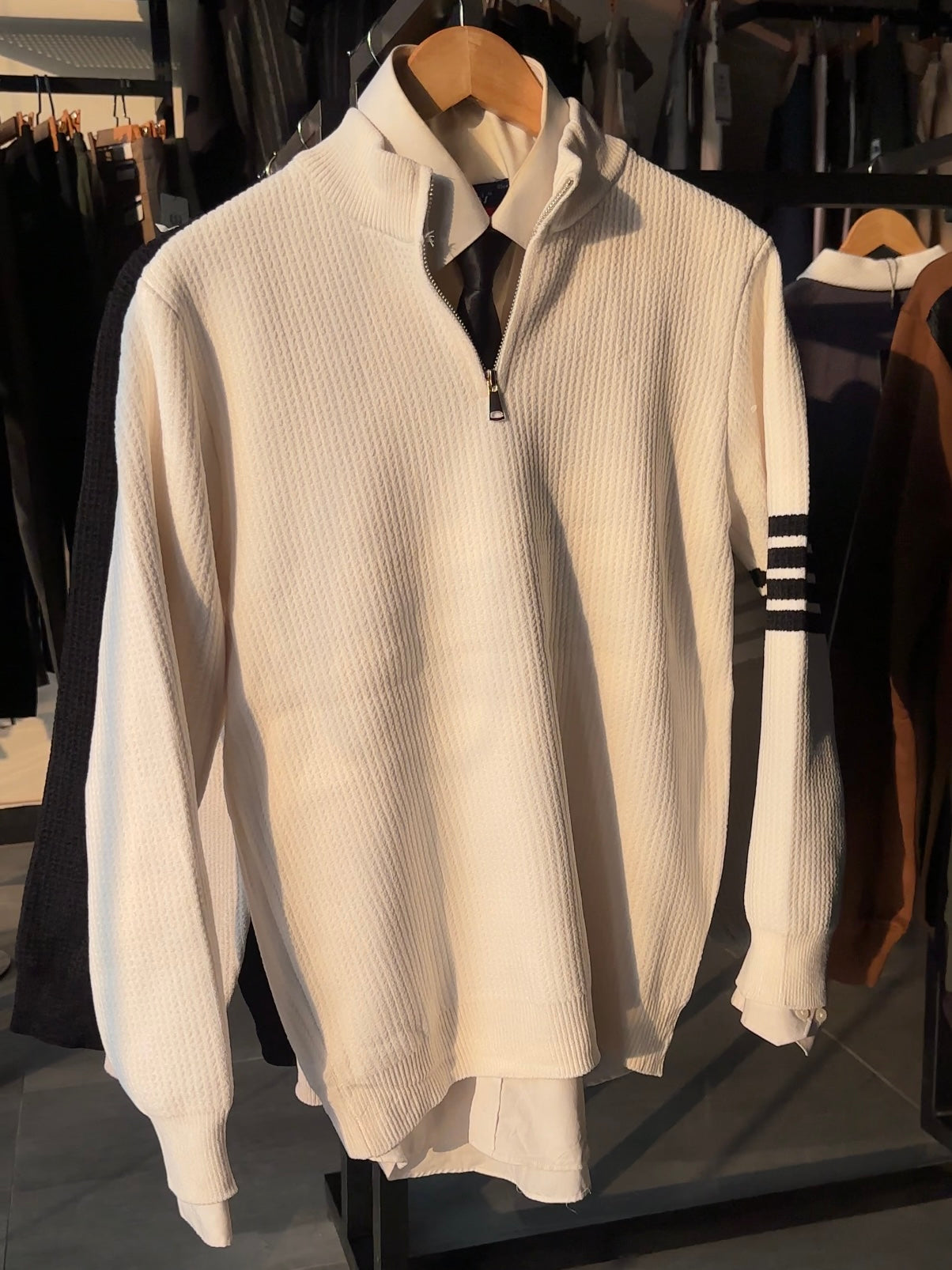 Vintage Luxe Zip Sweater